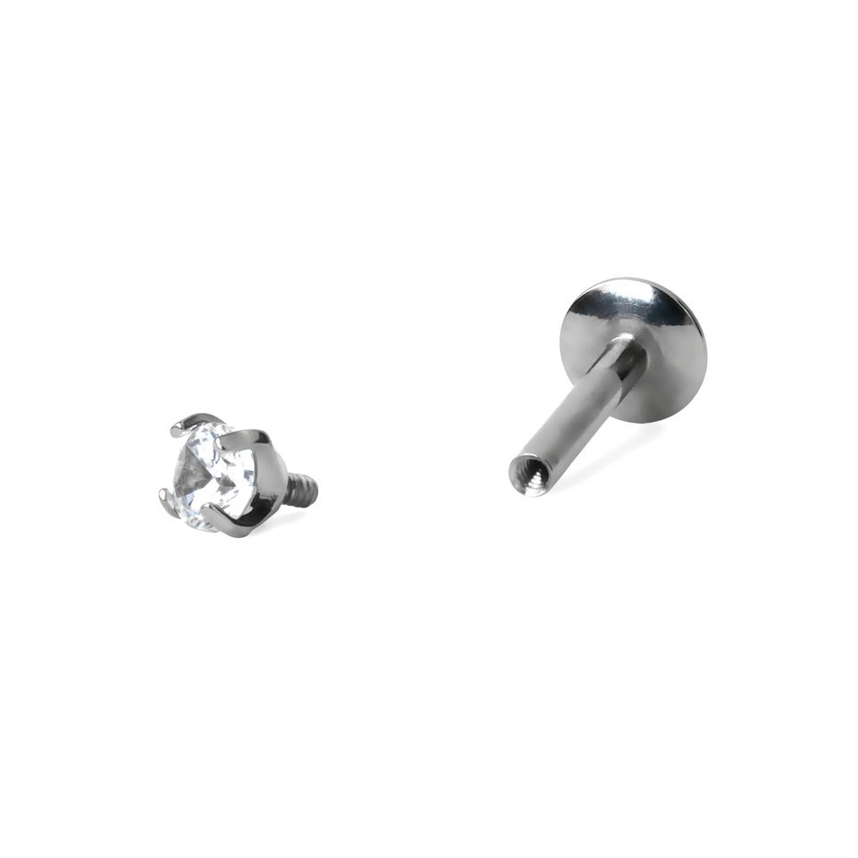 Labret made of titanium in a variety of stud designs