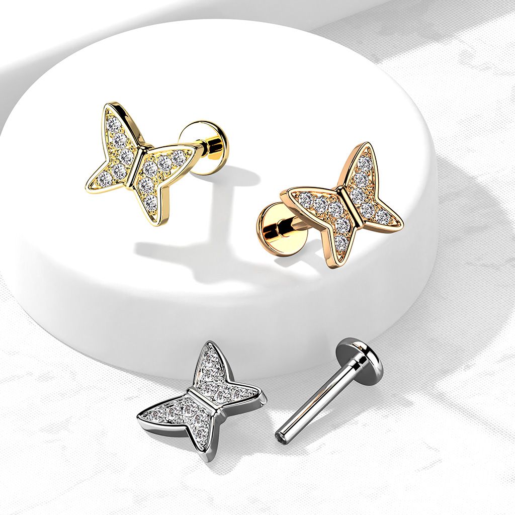 Labret με εσωτερικό στύλο και κόσμημα πεταλούδα