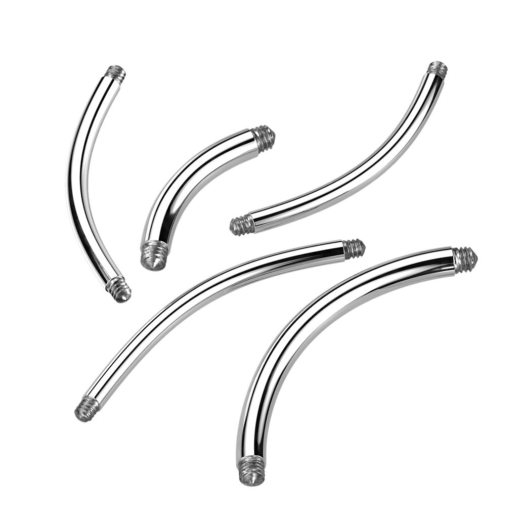 Loose curved barbell made of titanium