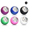 Bezel-set stone ball in a variety of colors Piercings