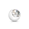Bezel-set stone ball in a variety of colors Body Piercing
