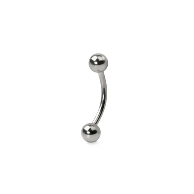 Curved barbell made of titanium