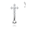 Curved barbell with paved cross Piercings