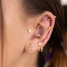 Curved titanium barbell with heart Piercing