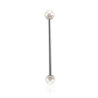 Industrial barbell with metallic look acrylic balls