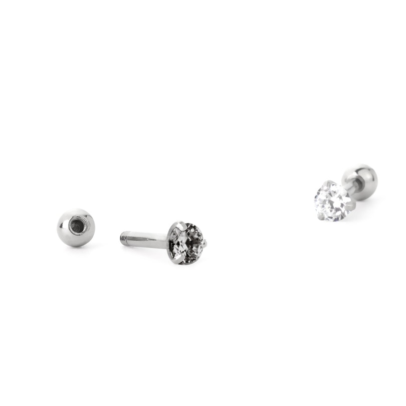 Ear piercing set with round gem Piercings