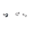 Ear piercing set with round gem Body Jewelry