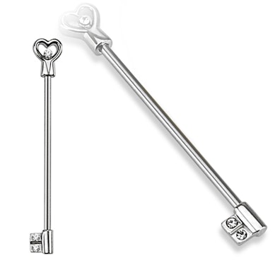 Industrial barbell shaped as a key