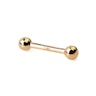 Straight barbell made of 14k gold Piercing