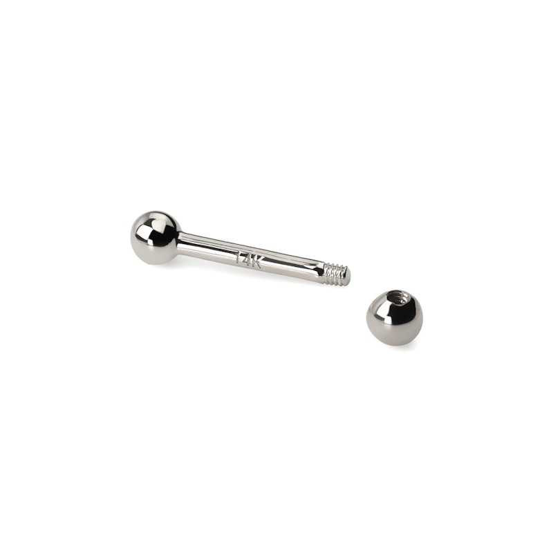 Straight barbell made of 14k gold Piercing