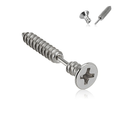 Ear piercing shaped like a screw