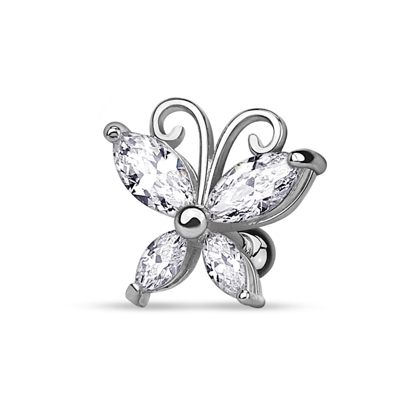 Ear piercing with butterfly Piercing