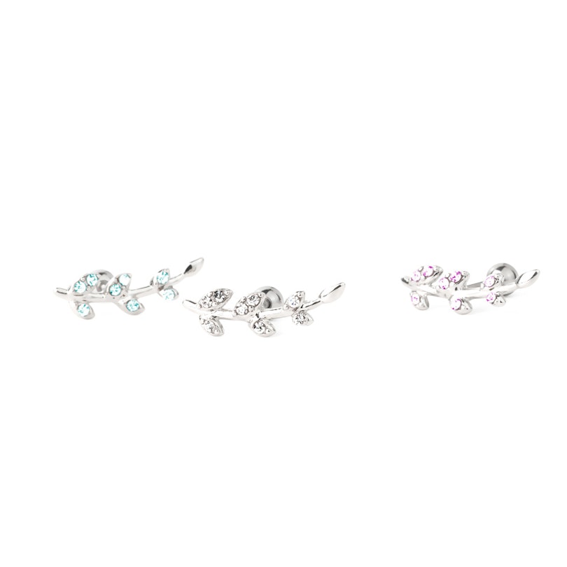 Ear piercing with studded leaves Piercing Jewelry