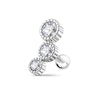 Helix piercing with 3 round stones in different sizes Piercing Jewelry