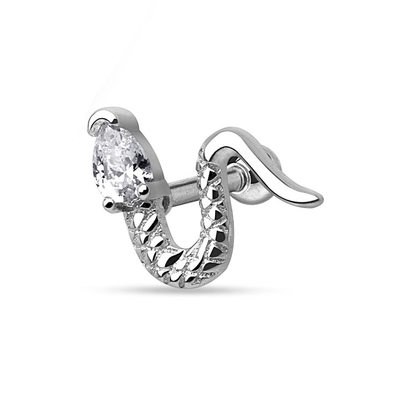 Ear piercing stud with snake Body Jewelry
