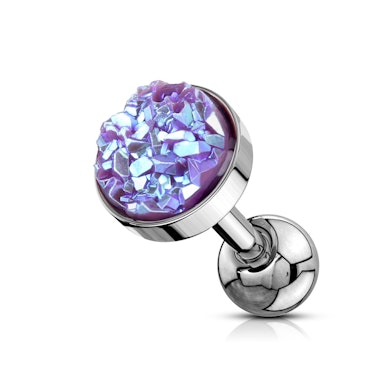 Piercing αυτιού με druzy πετράδι