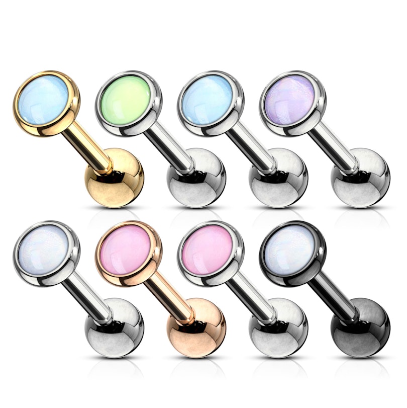 Ear piercing with light reflecting bead Piercings