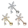Ear piercing with round and marquise stones Body Piercing