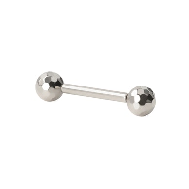 Titanium push in barbell with disco ball ends
