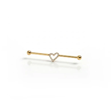 Industrial barbell with central heart in titanium