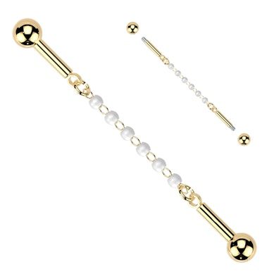 Industrial barbell with pearl chain