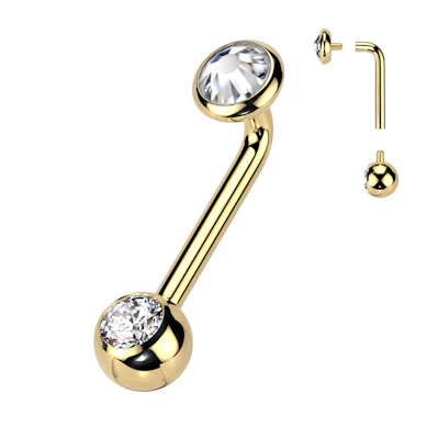 Titanium Christina barbell with gems