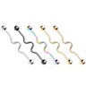 Industrial barbell with zig zag design Body Jewelry