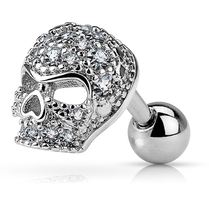 Ear piercing with skull Body Jewelry