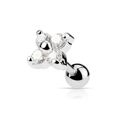 Tragus piercing jewelry with flower