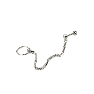Cbr and bar for tragus and helix piercings with chain