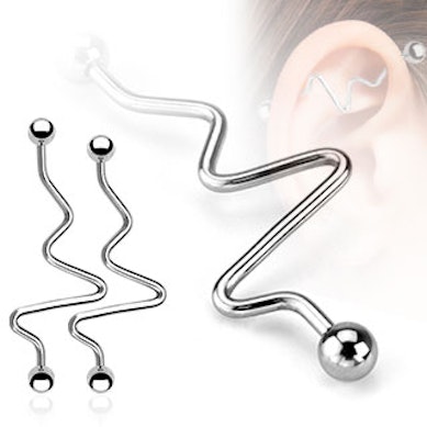 Industrial barbell with heartbeat-like design