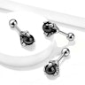 Ear piercing with black ball in dragon claw Piercings