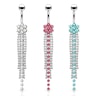 Belly button ring with flower and chains dangle Body Jewelry