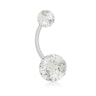 Belly button ring made of acrylic with glitter balls Body Piercing