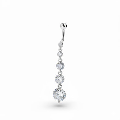 Belly button ring with long dangle
