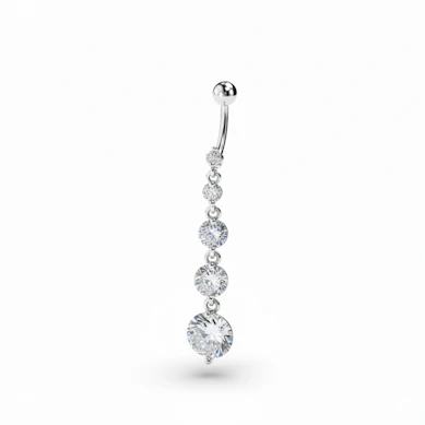 Belly button ring with long dangle