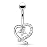 Belly button ring with star inside a heart shape with stones Piercing
