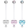 Pregnancy belly ring made of PTFE with heart-shaped gem Body Jewelry