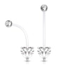 Pregnancy belly ring made of PTFE with heart-shaped gem Body Jewelry