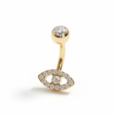 Κρίκος αφαλού με ματάκι από τιτάνιο