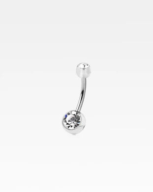 Belly button ring with jeweled acrylic balls