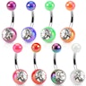 Belly button ring in metallic colors with clear stone Body Piercing