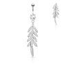 Belly button ring with palm leaves in dangle Piercing Jewelry