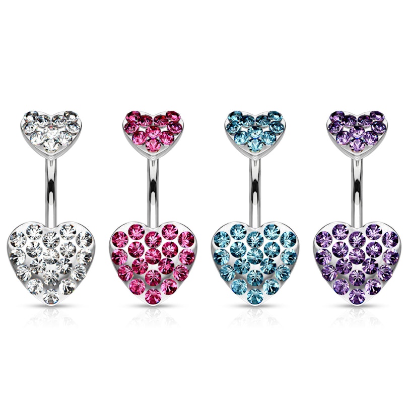 Belly button ring with studded hearts Piercings