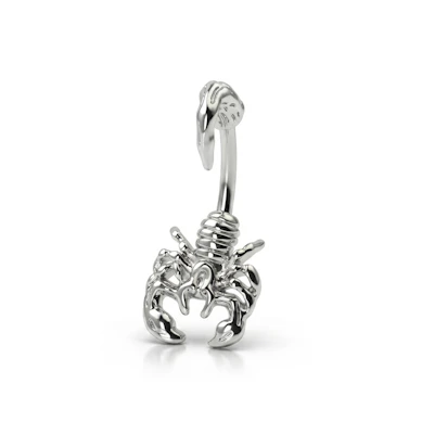 Belly button ring with scorpion