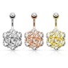 Belly button ring with studded flower in your choice of color Piercings