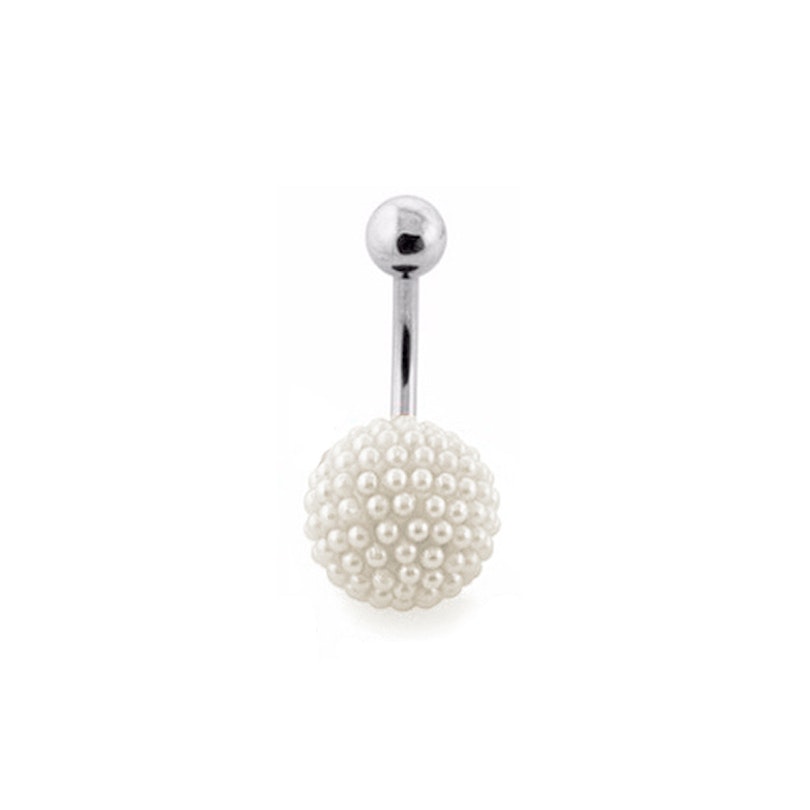 Belly button ring with small pearled spheres Body Piercing