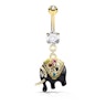 Belly button ring with black elephant dangle Piercings