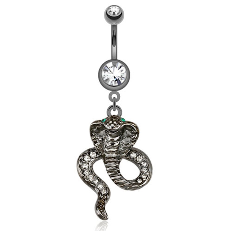 Belly button ring with cobra dangle Piercing Jewelry