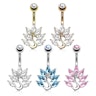 Belly button ring with peacock Body Jewelry